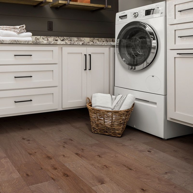 laundry room with hardwood floor - Cut-Rite Carpets & Design Center in Scarsdale, NY