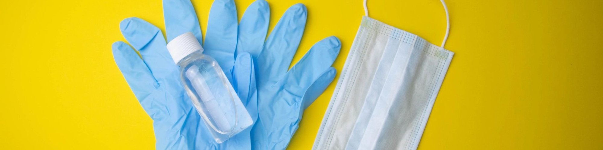 Latex Gloves and Medical Face Mask Banner Image