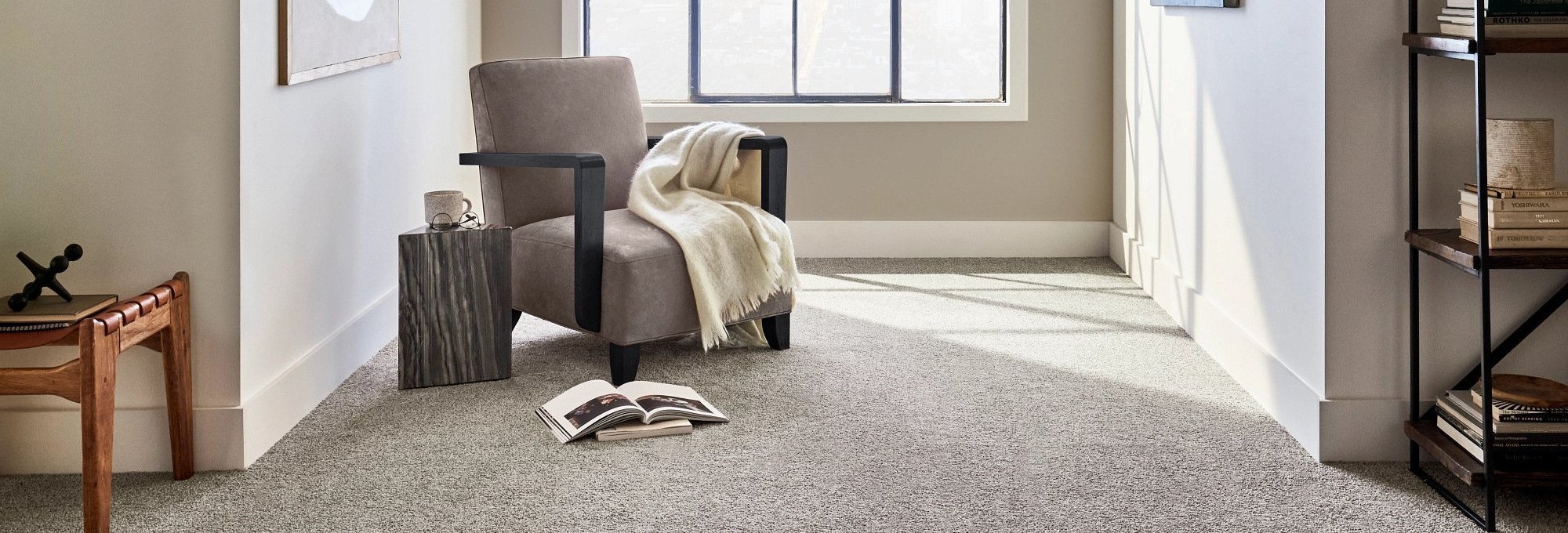 Armchair on carpet floor - Cut-Rite Carpets & Design Center in Scarsdale, NY