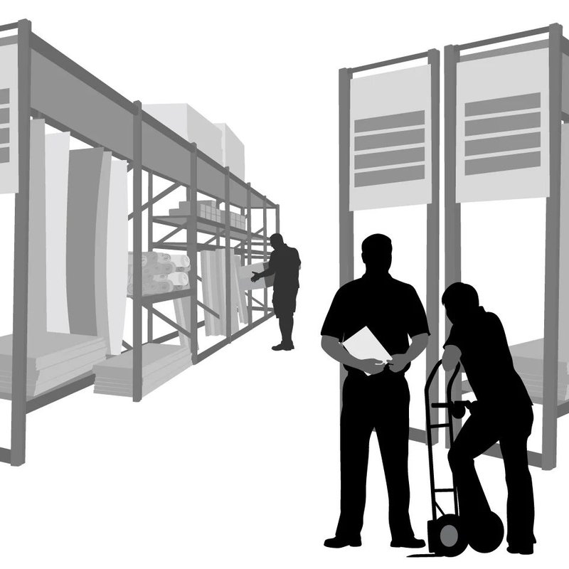 graphic of workers at a company - Cut-Rite Carpets & Design Center in Scarsdale, NY
